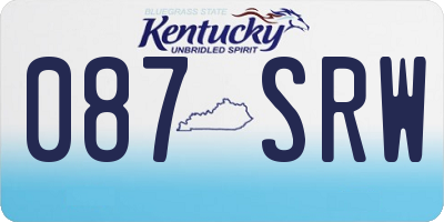 KY license plate 087SRW