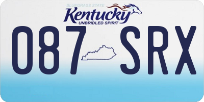 KY license plate 087SRX