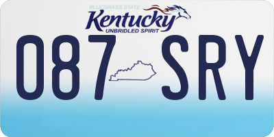 KY license plate 087SRY