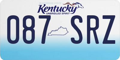 KY license plate 087SRZ