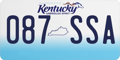 KY license plate 087SSA