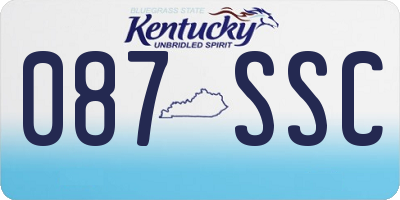 KY license plate 087SSC