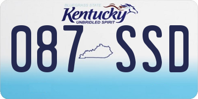 KY license plate 087SSD