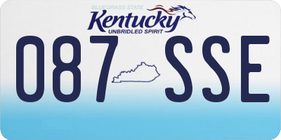 KY license plate 087SSE