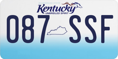 KY license plate 087SSF