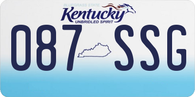 KY license plate 087SSG