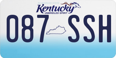 KY license plate 087SSH