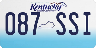 KY license plate 087SSI