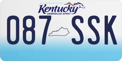 KY license plate 087SSK