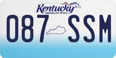 KY license plate 087SSM