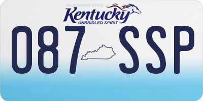 KY license plate 087SSP