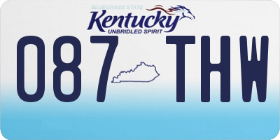 KY license plate 087THW