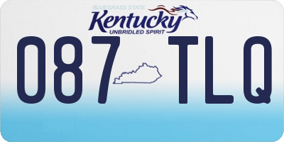 KY license plate 087TLQ