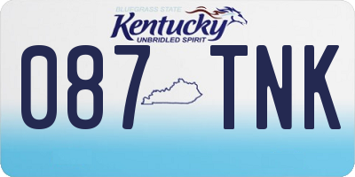 KY license plate 087TNK