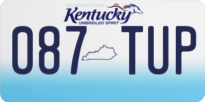 KY license plate 087TUP