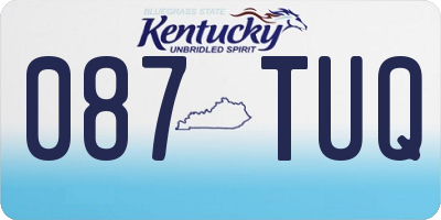 KY license plate 087TUQ