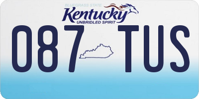 KY license plate 087TUS