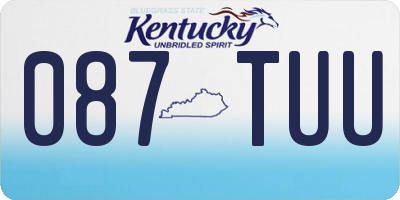 KY license plate 087TUU