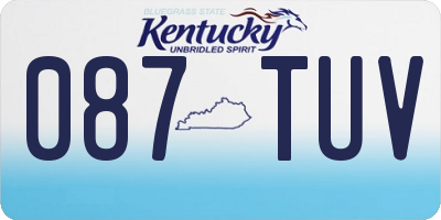 KY license plate 087TUV