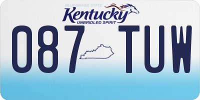 KY license plate 087TUW