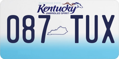 KY license plate 087TUX