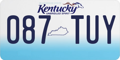 KY license plate 087TUY