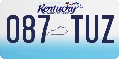 KY license plate 087TUZ