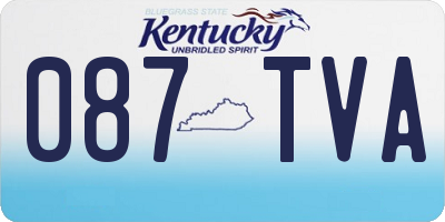 KY license plate 087TVA