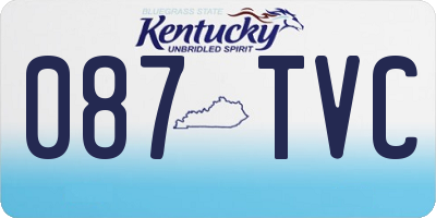 KY license plate 087TVC