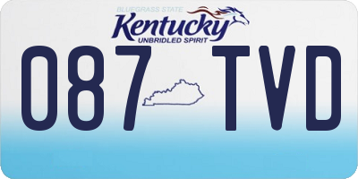 KY license plate 087TVD