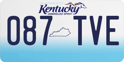 KY license plate 087TVE
