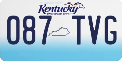 KY license plate 087TVG