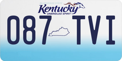 KY license plate 087TVI