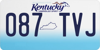 KY license plate 087TVJ