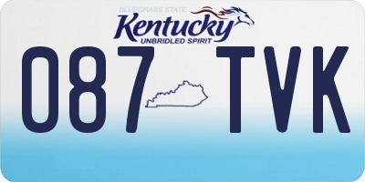 KY license plate 087TVK