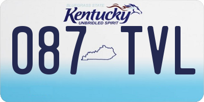 KY license plate 087TVL