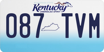 KY license plate 087TVM