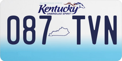 KY license plate 087TVN