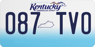 KY license plate 087TVO
