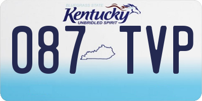 KY license plate 087TVP