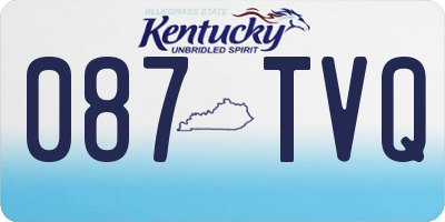 KY license plate 087TVQ