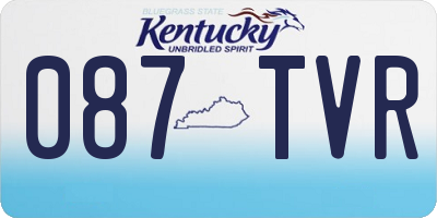 KY license plate 087TVR