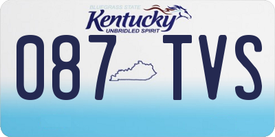 KY license plate 087TVS