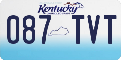 KY license plate 087TVT