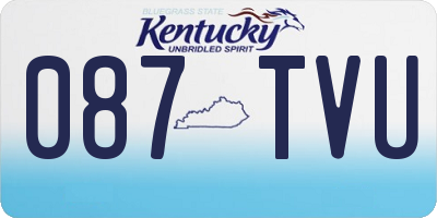 KY license plate 087TVU