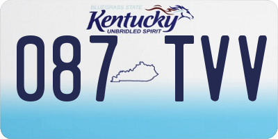 KY license plate 087TVV