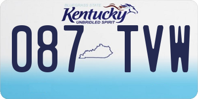 KY license plate 087TVW