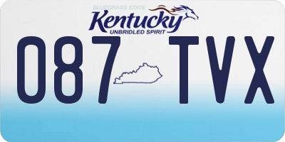 KY license plate 087TVX