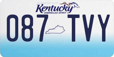 KY license plate 087TVY