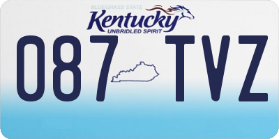 KY license plate 087TVZ